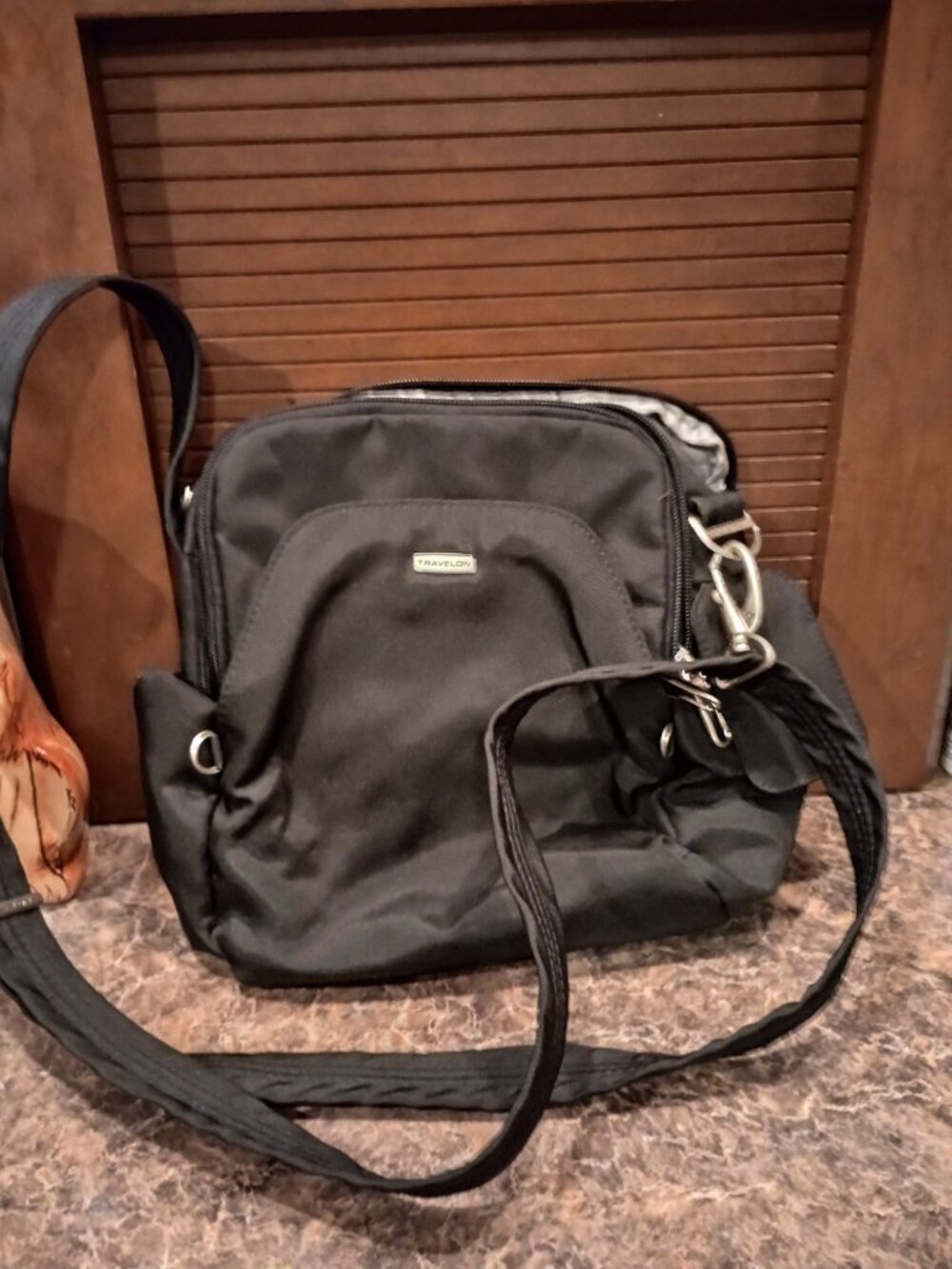 Travelon black purse travel bag for men or women